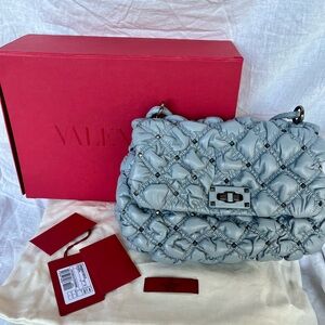 Valentino Quilted Shoulder Bag in Soft Blue